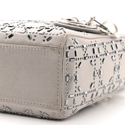 Christian Dior Satin Crystal Cannage Mini Lady Dior Gray 11 of 16