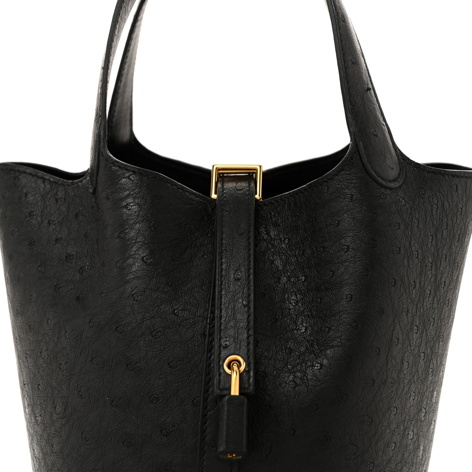 Hermes Ostrich Picotin Lock 18 Black 15 of 21