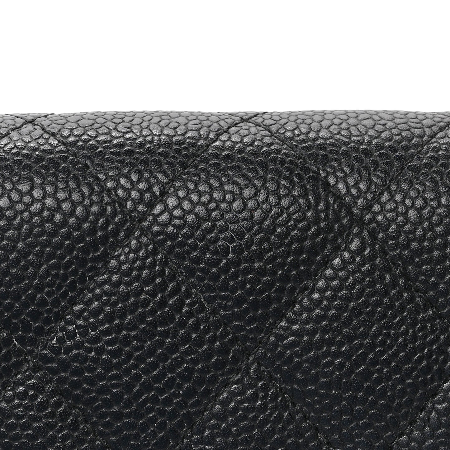 Caviar Quilted Long Flap Wallet Black