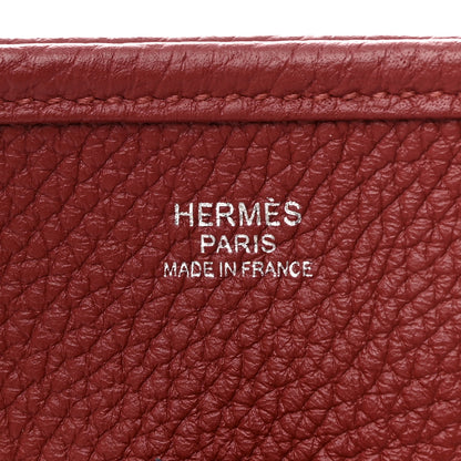 Hermes Taurillon Clemence Evelyne III PM Rouge Grenat 5 of 9