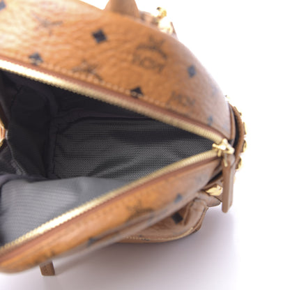 MCM Visetos Side Stud X-Mini Stark Bebe Boo Backpack Cognac 4 of 9