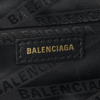 Balenciaga Shiny Goatskin Allover Logo Embossed XXS Souvenir Belt Bag Black 6 of 9