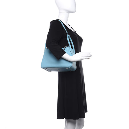 Hermes Taurillon Clemence Lindy 26 Bleu Atoll 2 of 12