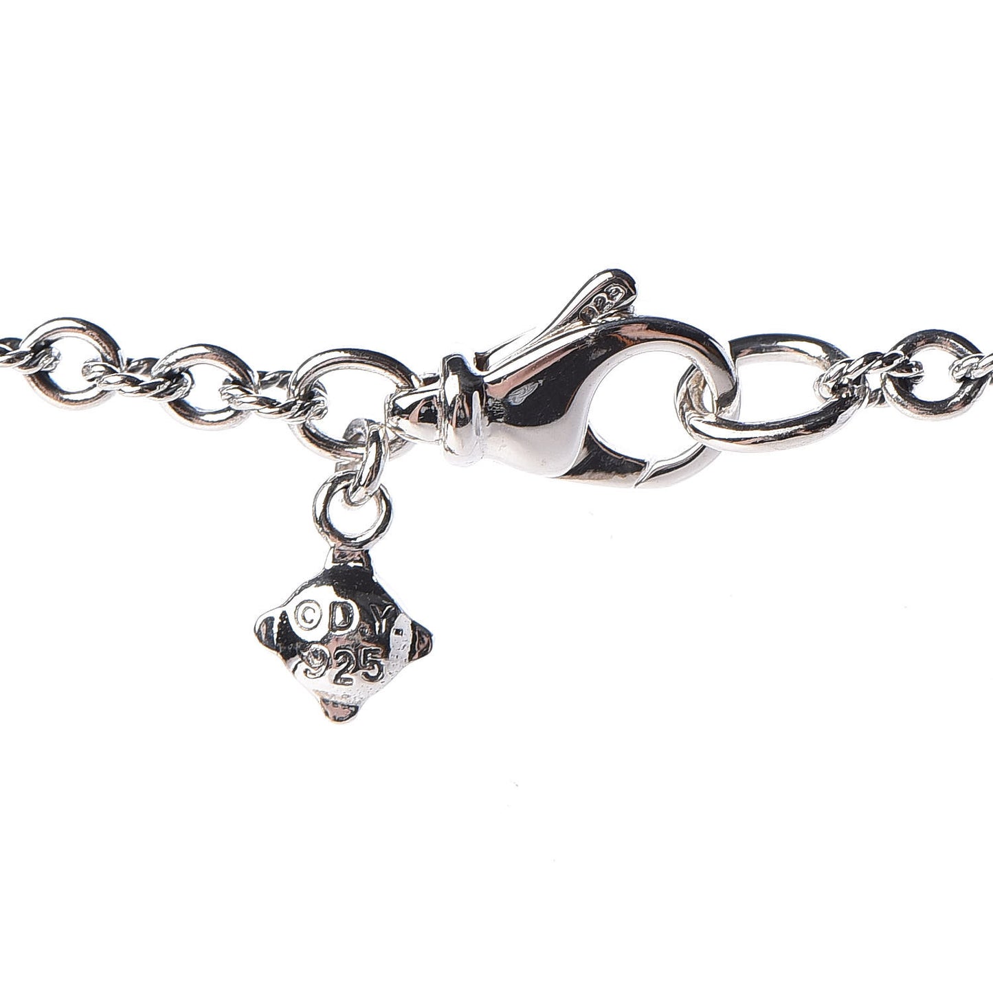 Sterling Silver Diamond Cable Collectibles Lock and Key Charm Pendant Necklace