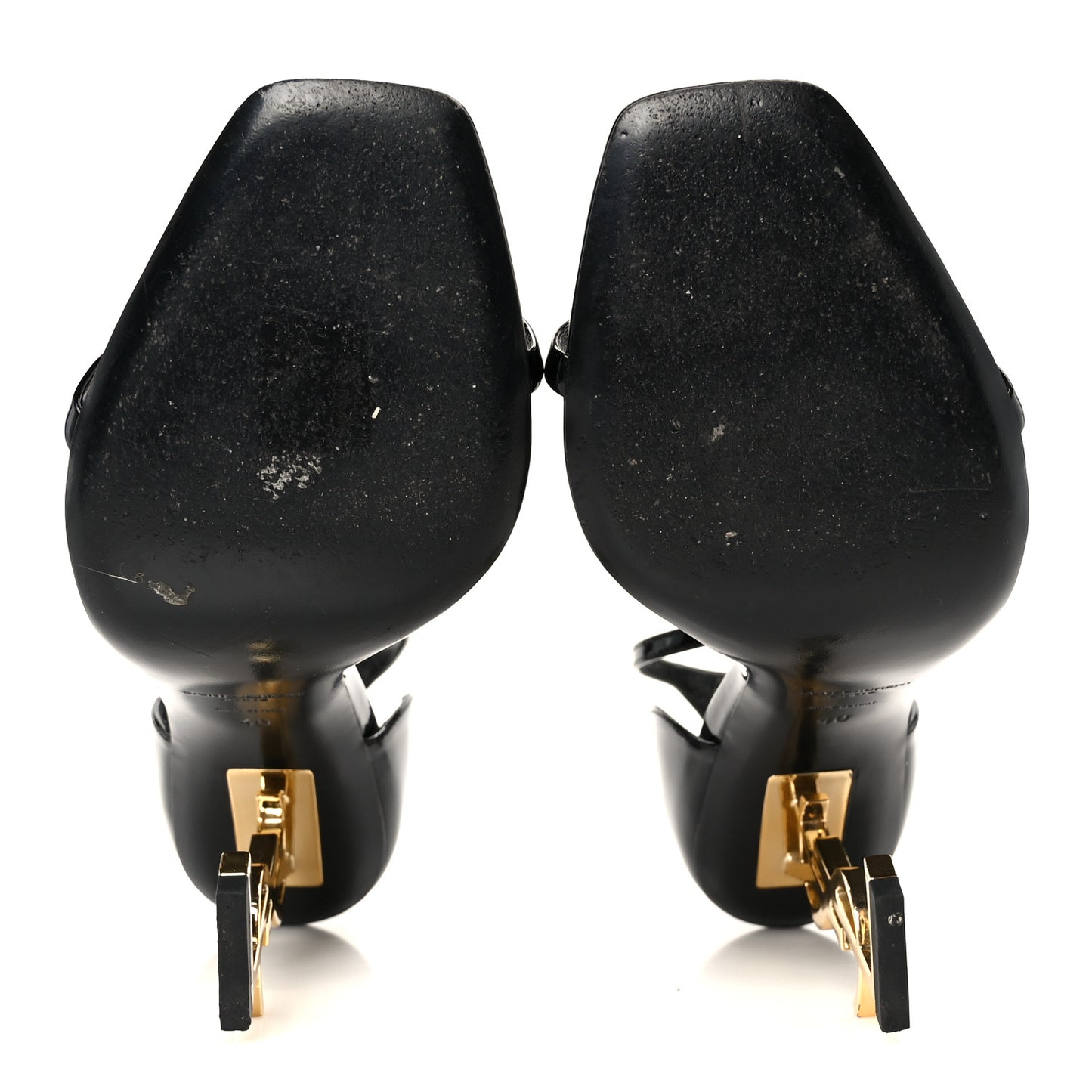 Patent Calfskin Opyum 110 Sandals 40 Black Gold
