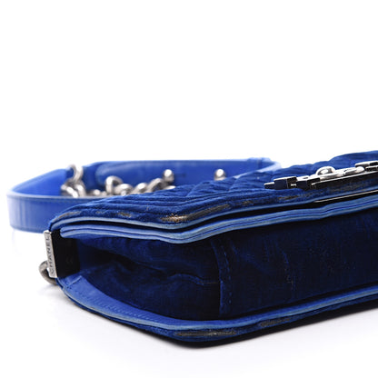 Chanel Velvet Quilted Small Boy Flap Blue 8 of 10