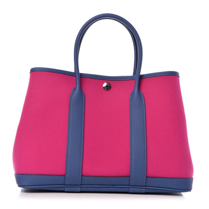Hermes Toile Officier Negonda Garden Party Tote 30 TPM Magnolia Bleu Agate 1 of 8