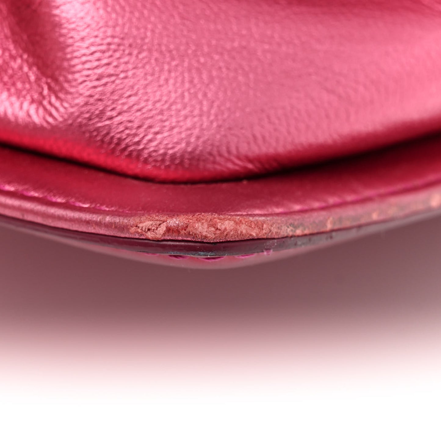 Metallic Patent Calfskin Quilted Medium Boy Flap Pink