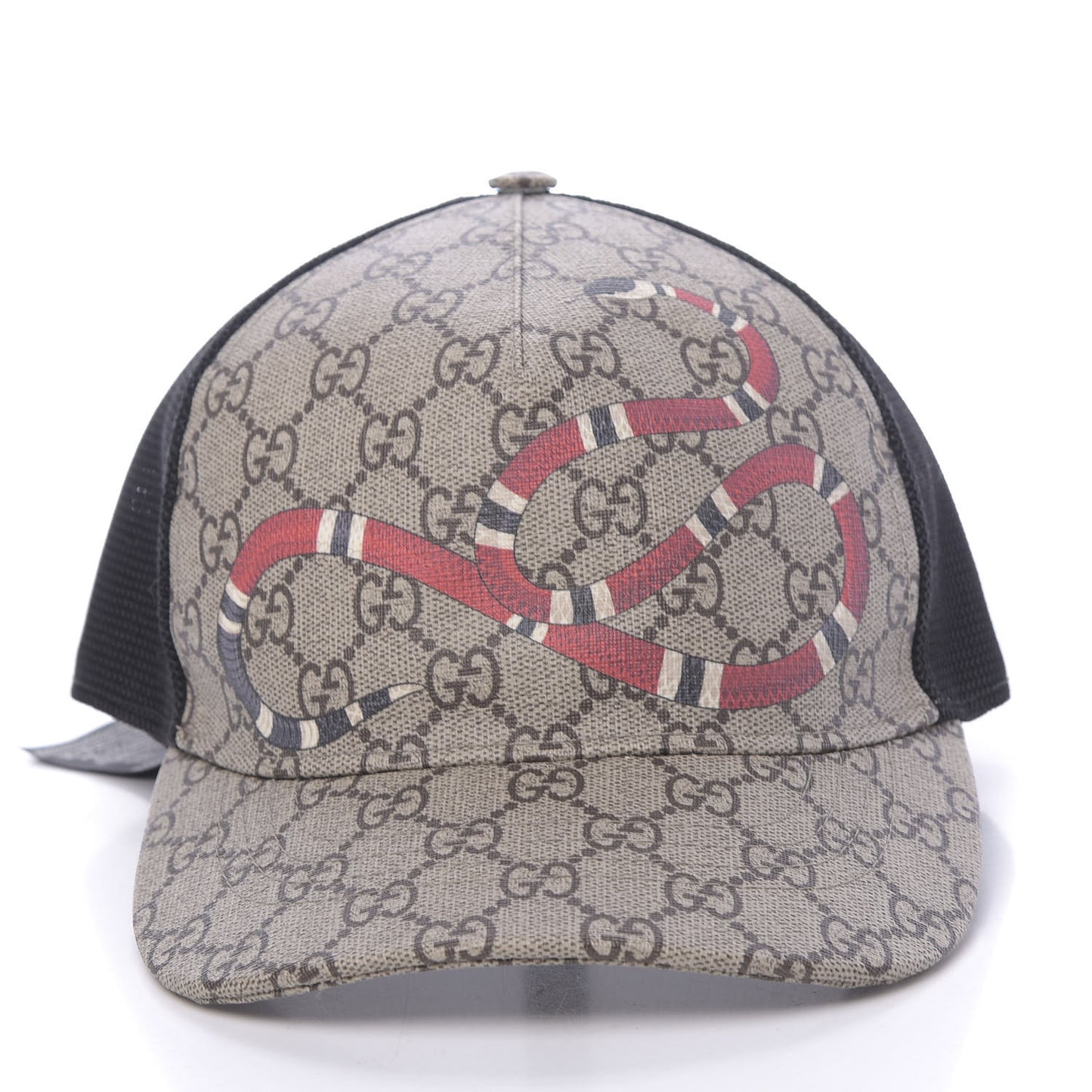 GG Supreme Monogram Kingsnake Print Baseball Hat S 57 Beige