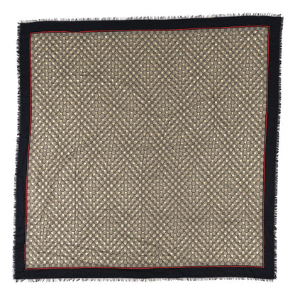 Gucci Modal Silk GG Monogram Big Bee GG Shawl Black Red 1 of 3