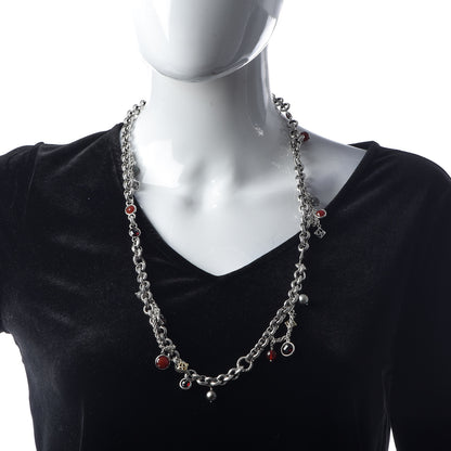 David Yurman Sterling Silver 18K Yellow Gold Garnet Carnelian Pearl Labradorite Moonstone Cable Charms Necklace 2 of 8