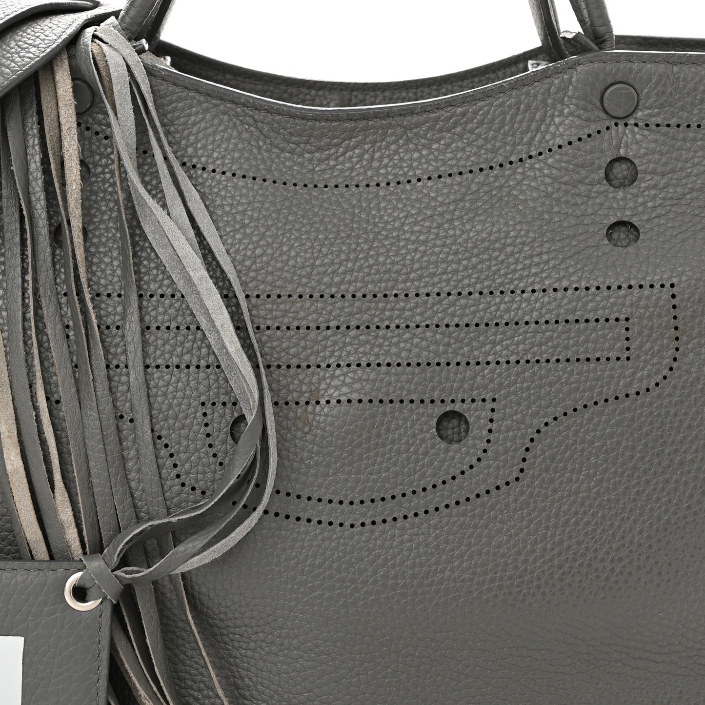 Veau Grana Perforated Blackout Hardware City Gris Acier