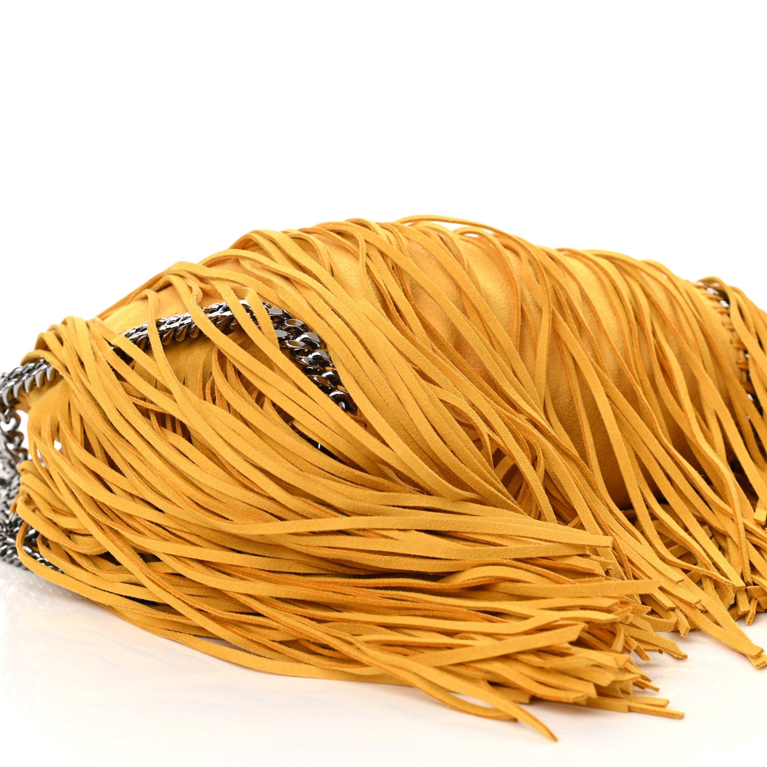 Stella McCartney Shaggy Deer Fringe Mini Falabella Tote Lemon 8 of 9