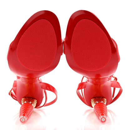 Christian Louboutin Patent Glossy Lipgloss Queen 100 Sandals 40 Ole 6 of 9