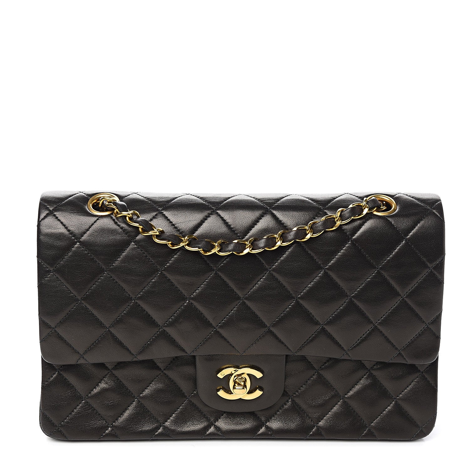 Chanel Lambskin Quilted Medium Double Flap Black 1 of 13