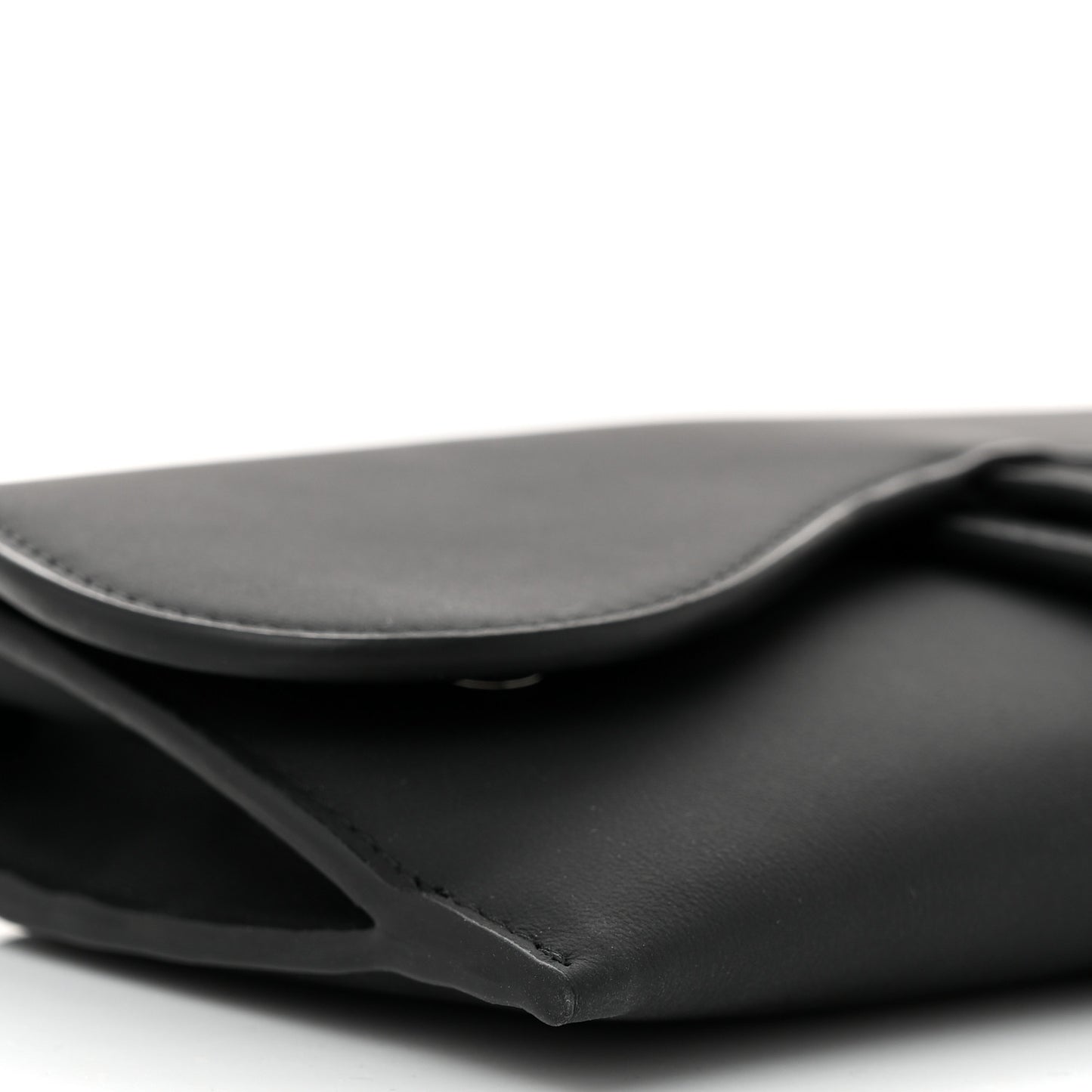 DIOR Ultra Matte Calfskin Saddle Chain Wallet Pouch Black