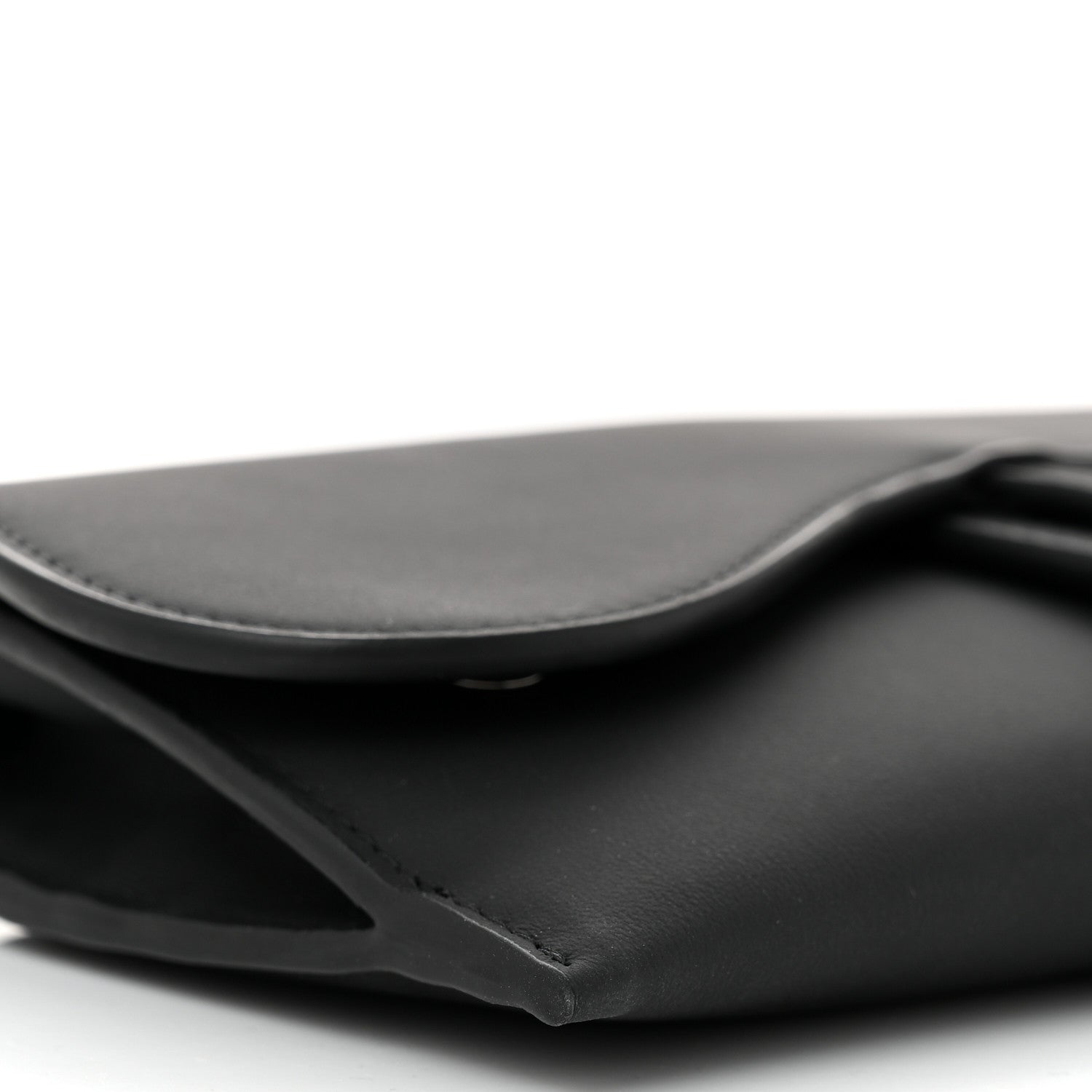 Christian Dior DIOR Ultra Matte Calfskin Saddle Chain Wallet Pouch Black 10 of 11