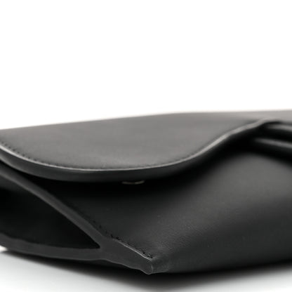 Christian Dior DIOR Ultra Matte Calfskin Saddle Chain Wallet Pouch Black 10 of 11