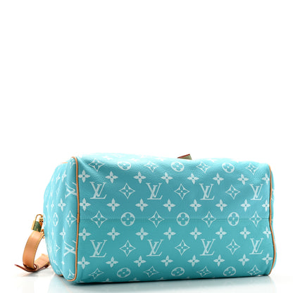 Louis Vuitton Calfskin Monogram Speedy P9 Bandouliere 40 Turquoise 4 of 10