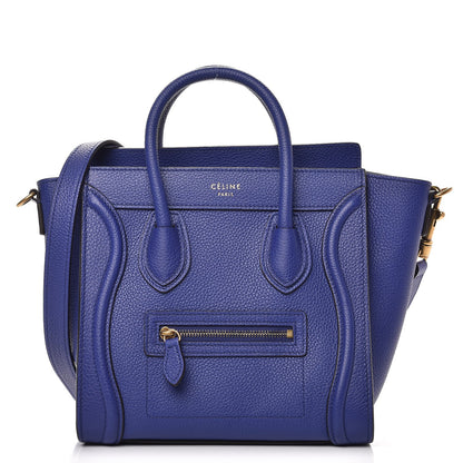 Celine Drummed Calfskin Nano Luggage Indigo 1 of 7