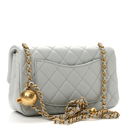 Chanel Lambskin Quilted Mini Rectangular Pearl Crush Flap Grey 3 of 13