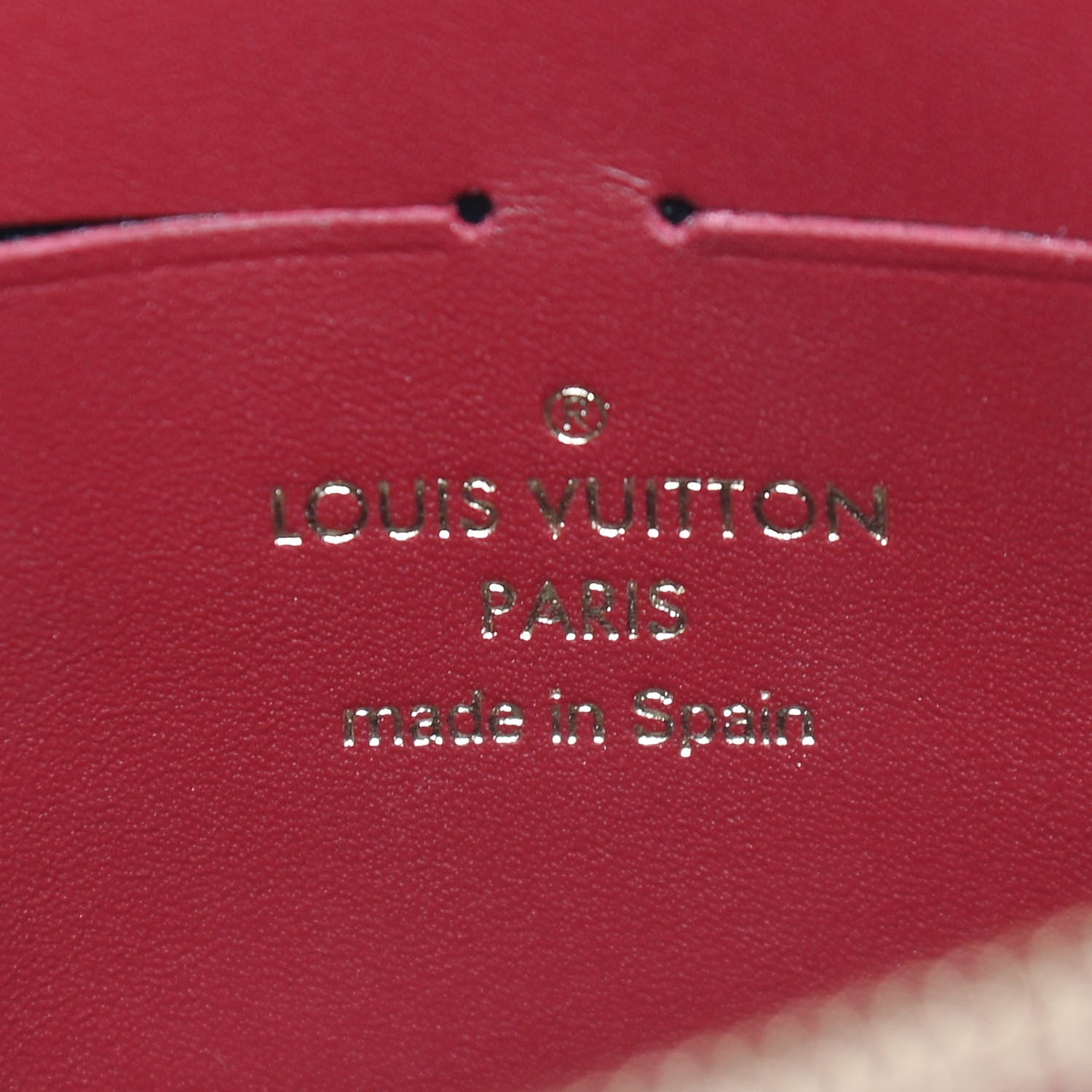 Louis Vuitton Damier Ebene Vavin Chain Wallet Red 5 of 7