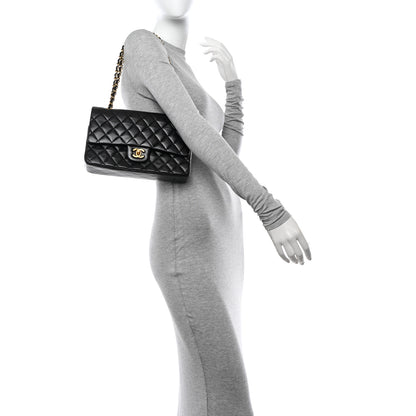 Chanel Lambskin Quilted Medium Double Flap Black 2 of 14