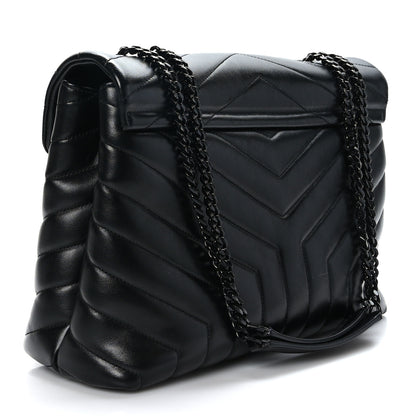 Saint Laurent Calfskin Y Quilted Monogram Monochrome Medium Loulou Chain Satchel Black 3 of 9