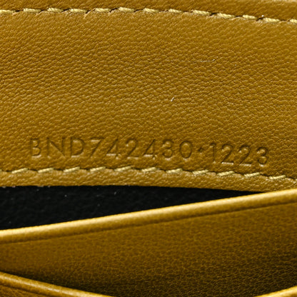 Saint Laurent Lambskin Carre Quilted Cassandre Small Envelope Wallet Olive Drab 7 of 7