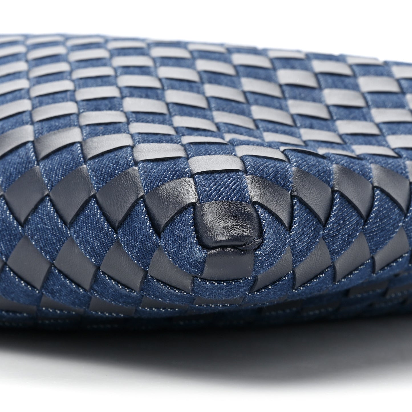Denim Calfskin Intrecciato Large Hop Abyss Indigo