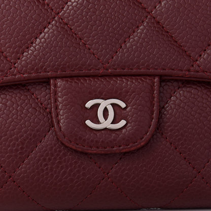 Chanel Caviar Quilted Large Gusset Flap Wallet Dark Red 10 of 12