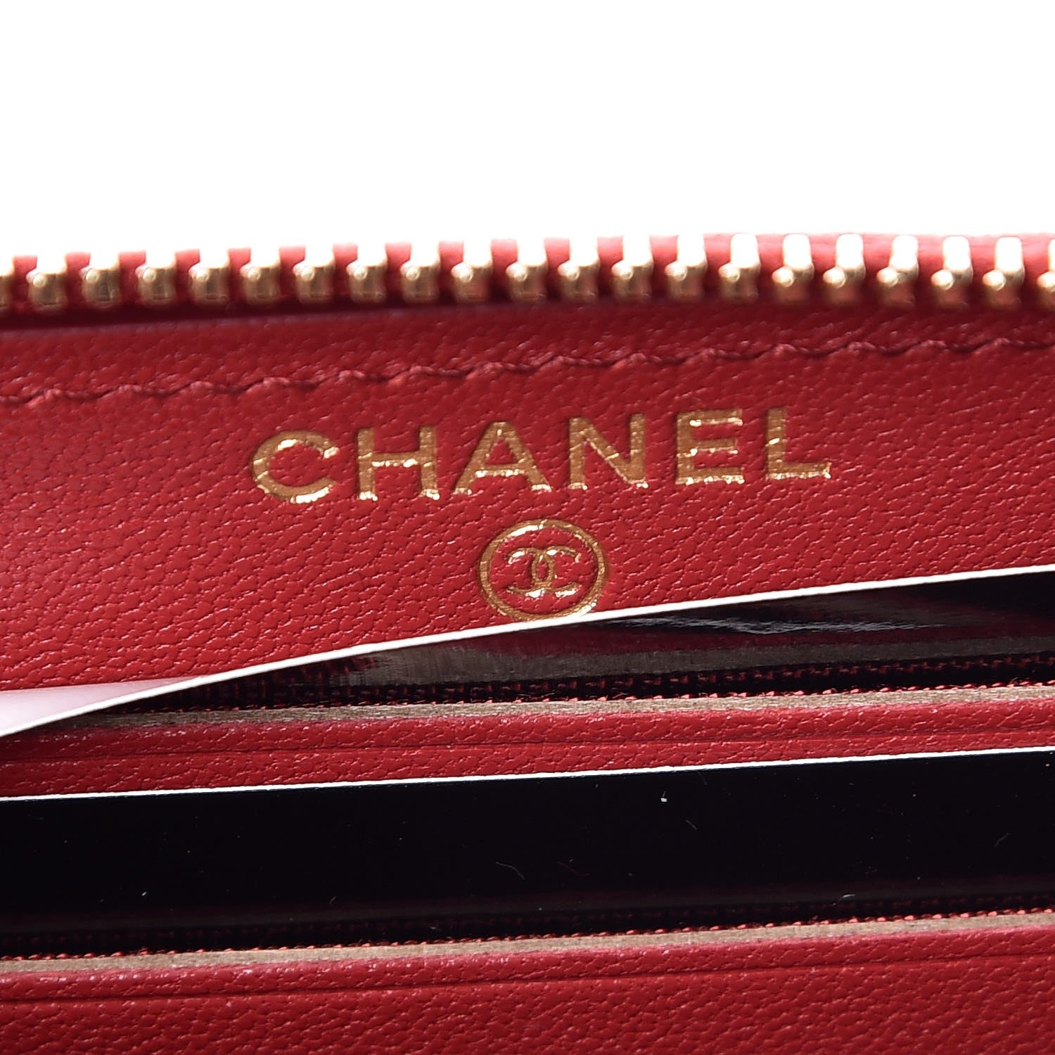 Chanel Sheepskin Quilted Mademoiselle Vintage Zip Around Wallet Red 6 of 9
