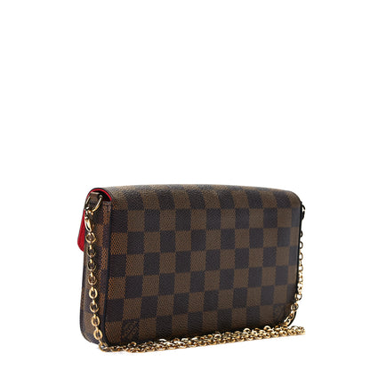 Louis Vuitton Damier Ebene Pochette Felicie Chain Wallet 4 of 9
