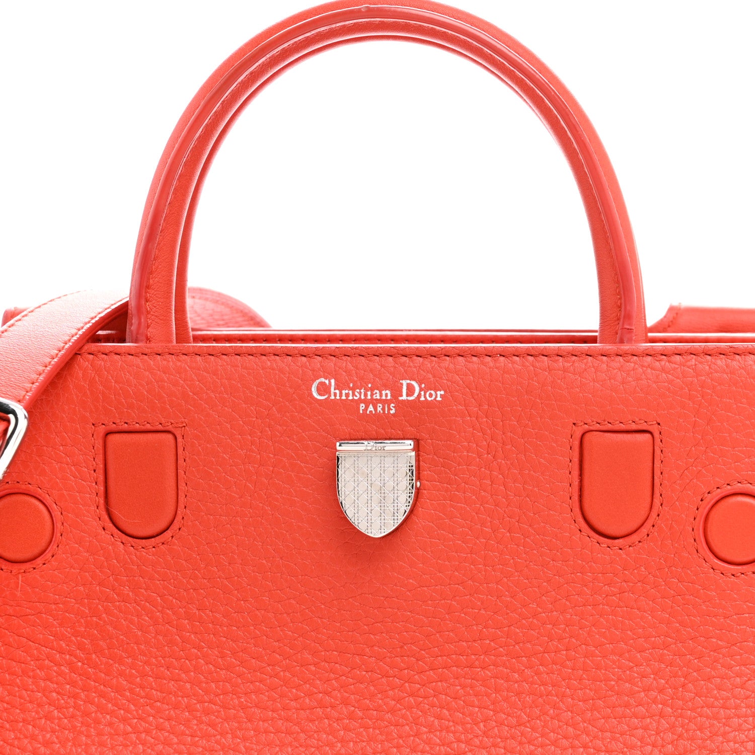 Christian Dior Grained Calfskin Mini Diorever Flap Inferno Red 6 of 10