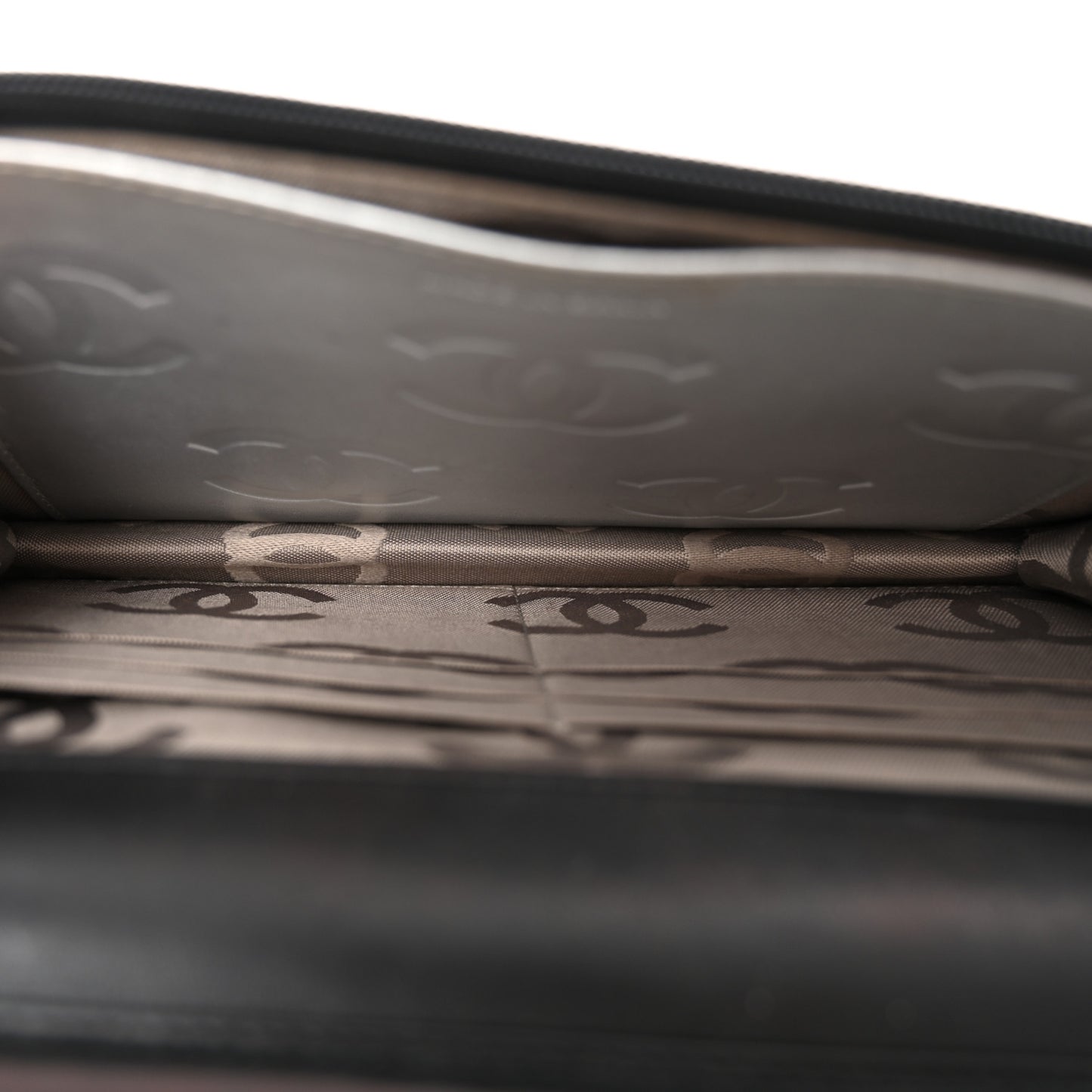 Calfskin Quilted Cambon Wallet on Chain WOC Black Silver