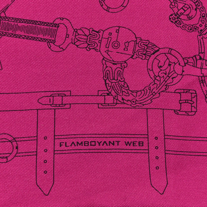 Hermes Silk Flamboyant Web Scarf 45 Rose Indien Marine 6 of 6