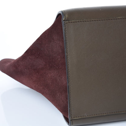 Celine Smooth Calfskin Suede Medium Tri-Color Trapeze Burgundy 12 of 21