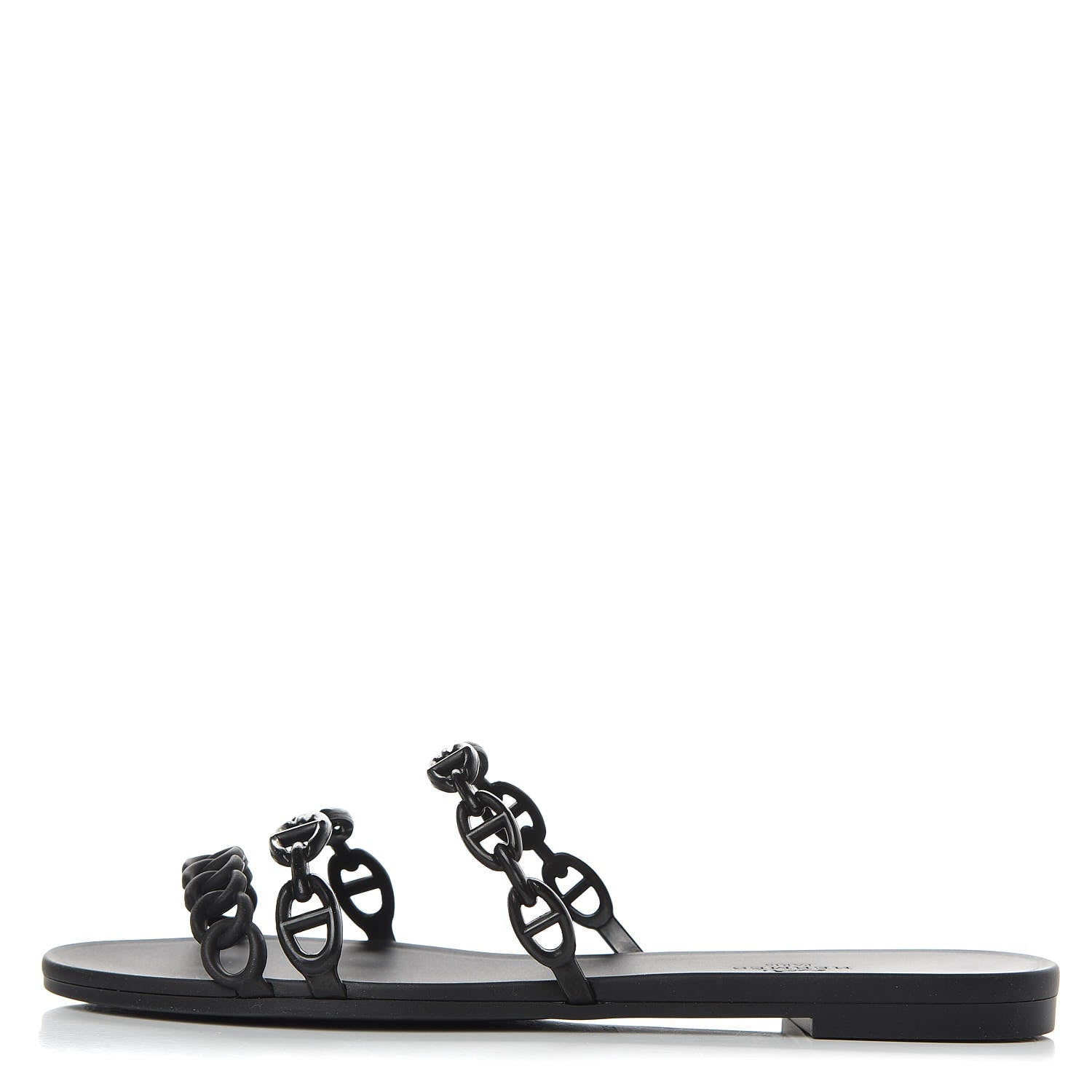 Hermes Rubber Chaine d'Ancre Rivage Sandals 39 Black 1 of 7
