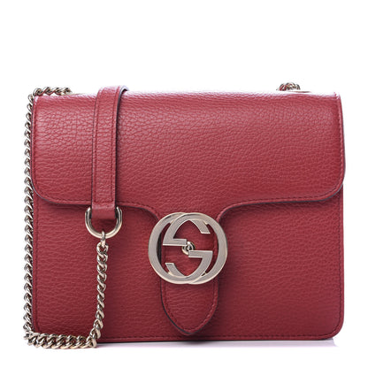 Gucci Dollar Calfskin Small Interlocking G Shoulder Bag Red 1 of 11
