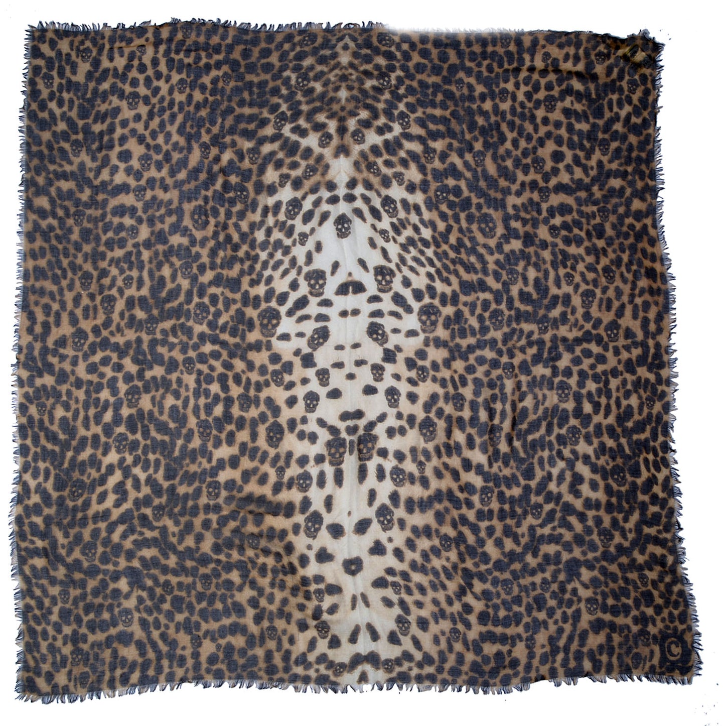 Cashmere Silk Leopard Skull Pashmina Scarf