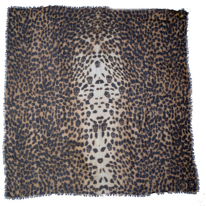Alexander McQueen Cashmere Silk Leopard Skull Pashmina Scarf 2 of 6