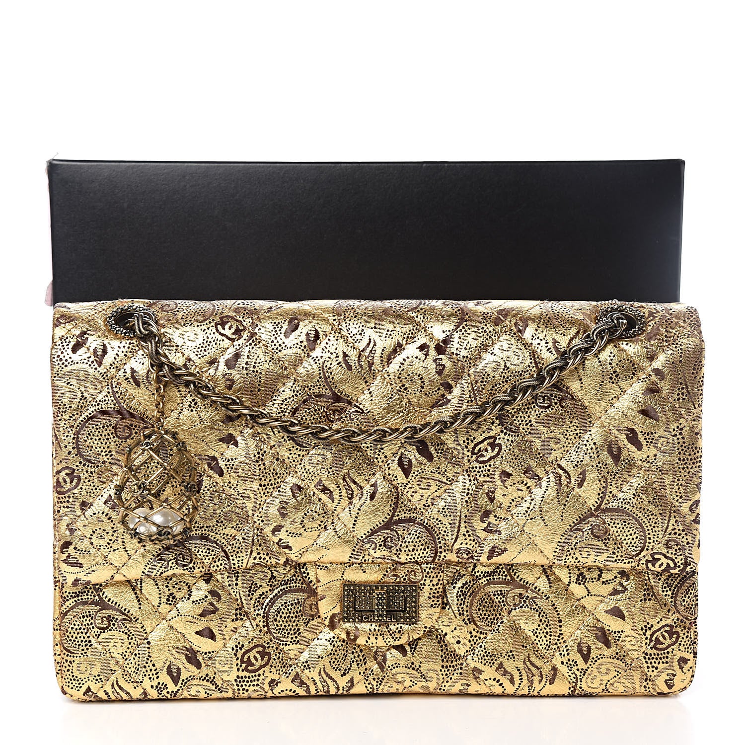 Chanel Buffalo Hand Painted Lace 2.55 Reissue 226 Flap Gold 12 of 12