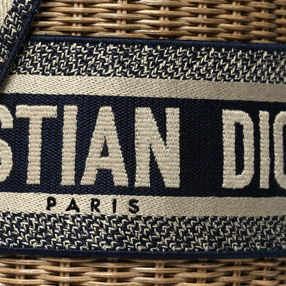 Christian Dior Wicker Oblique Drawstring Bucket Bag Blue 8 of 10
