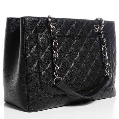 Chanel Caviar Quilted Grand Shopping Tote GST Black 3 of 7