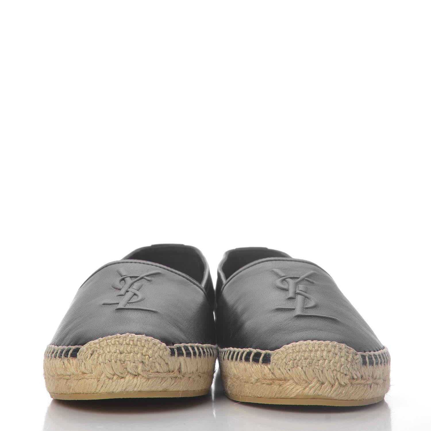 Saint Laurent Lambskin Monogram Espadrilles 39 Black 2 of 9