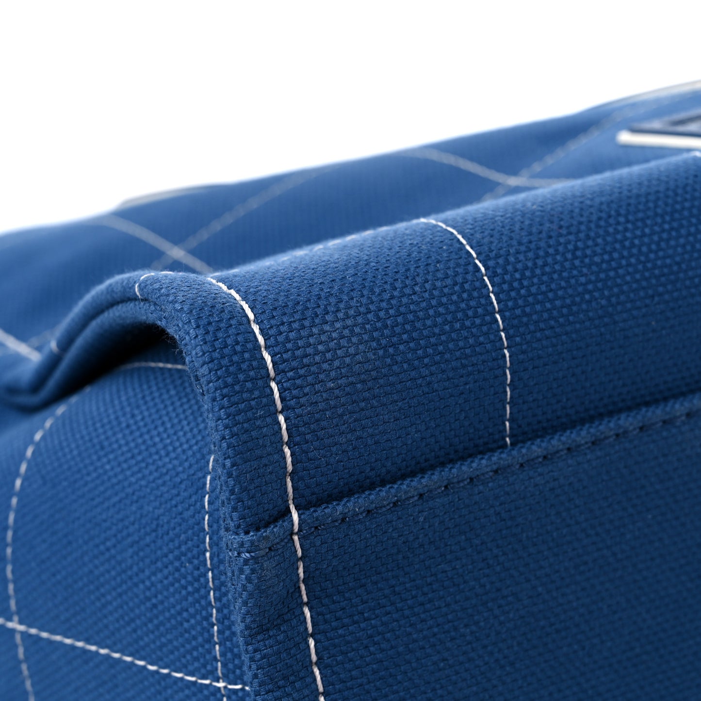 Cotton Medium Deauville Tote Blue White