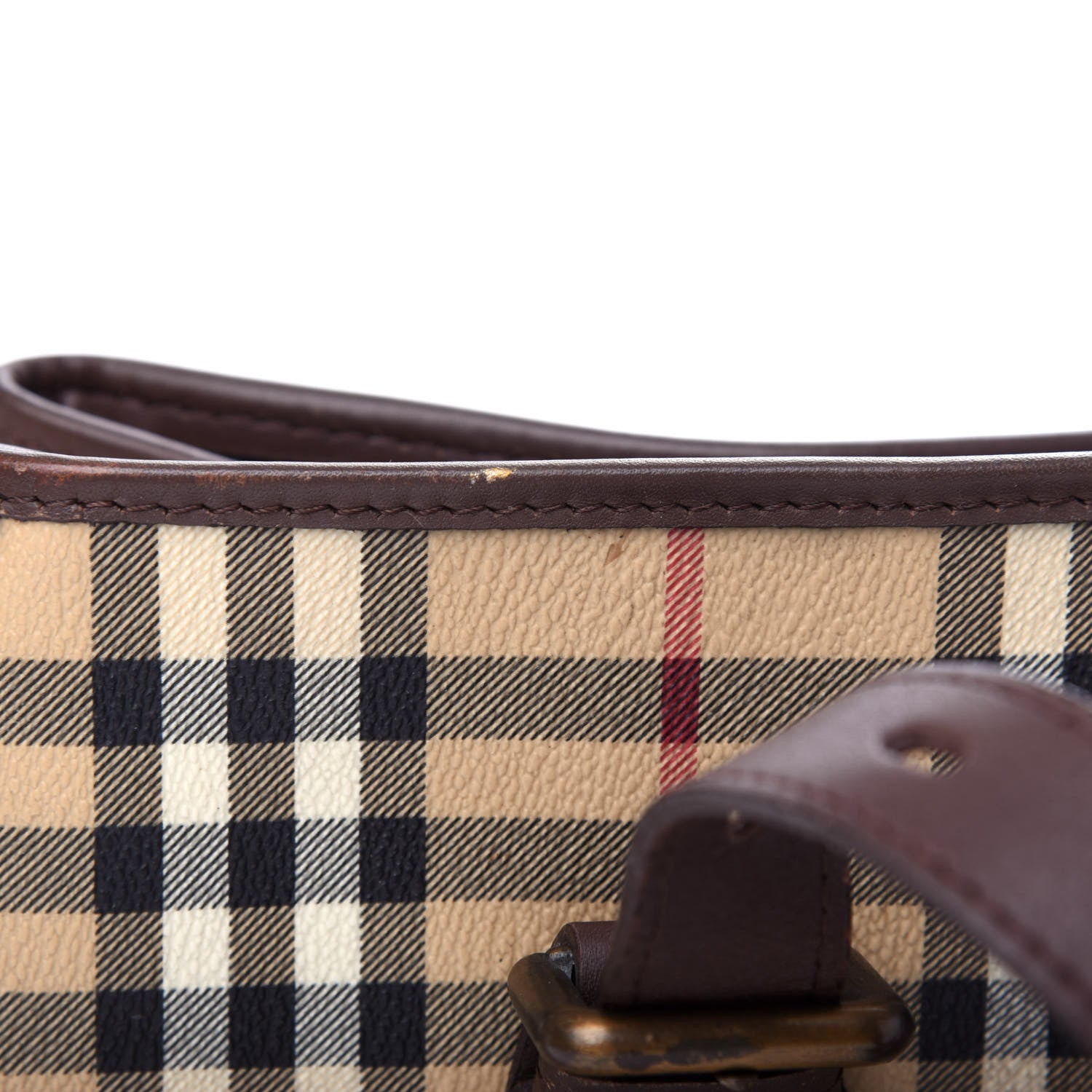 Burberry Haymarket Check Buckle Satchel Chocolate 11 of 11