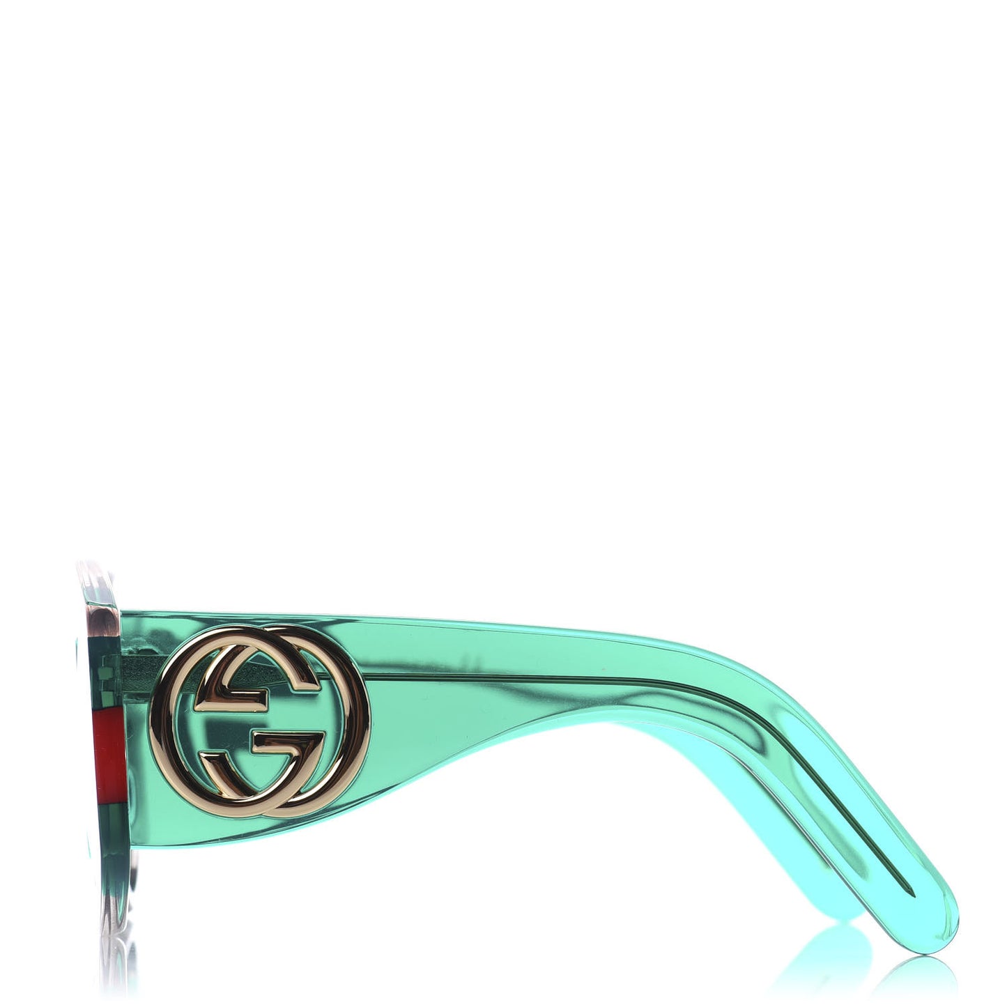 Acetate Round Frame Sunglasses GG0177S Green Red