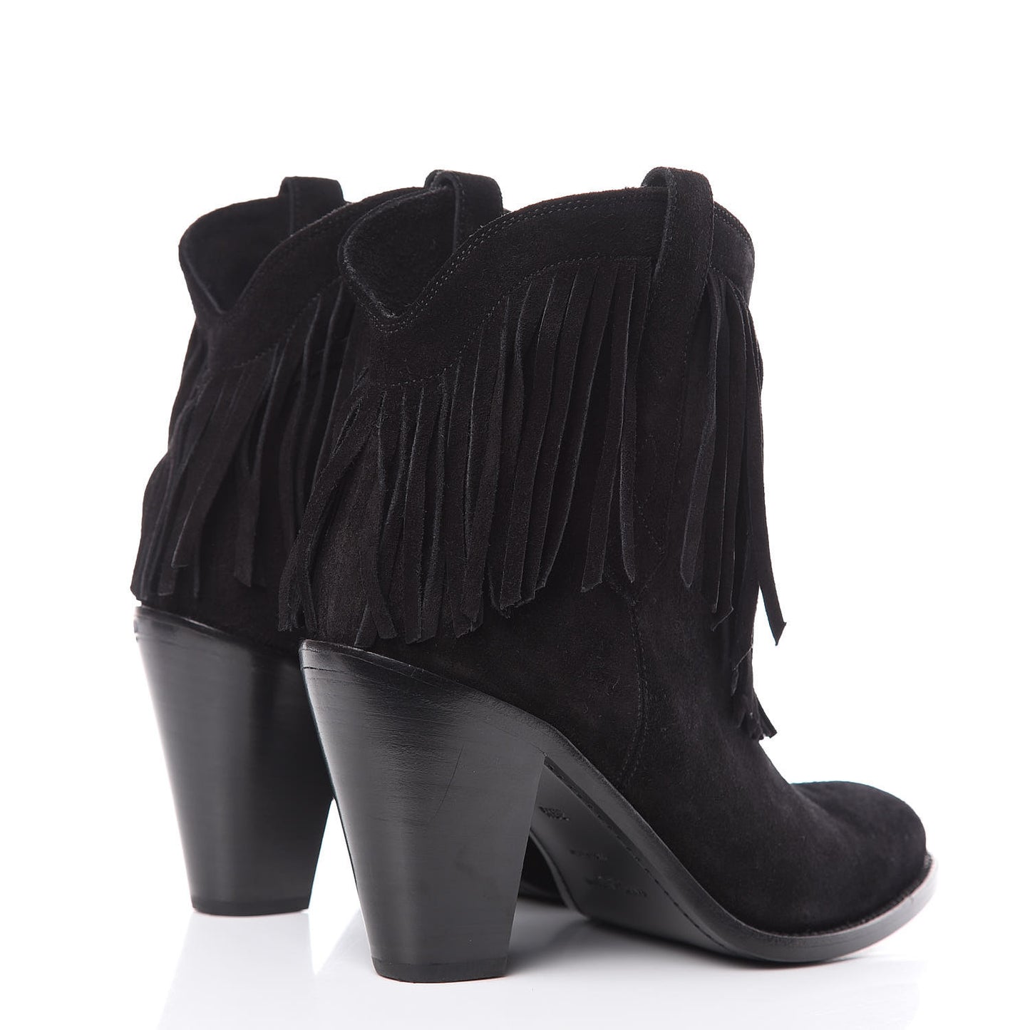 Suede Fringe Curtis 80 Ankle Boots 38.5 Black