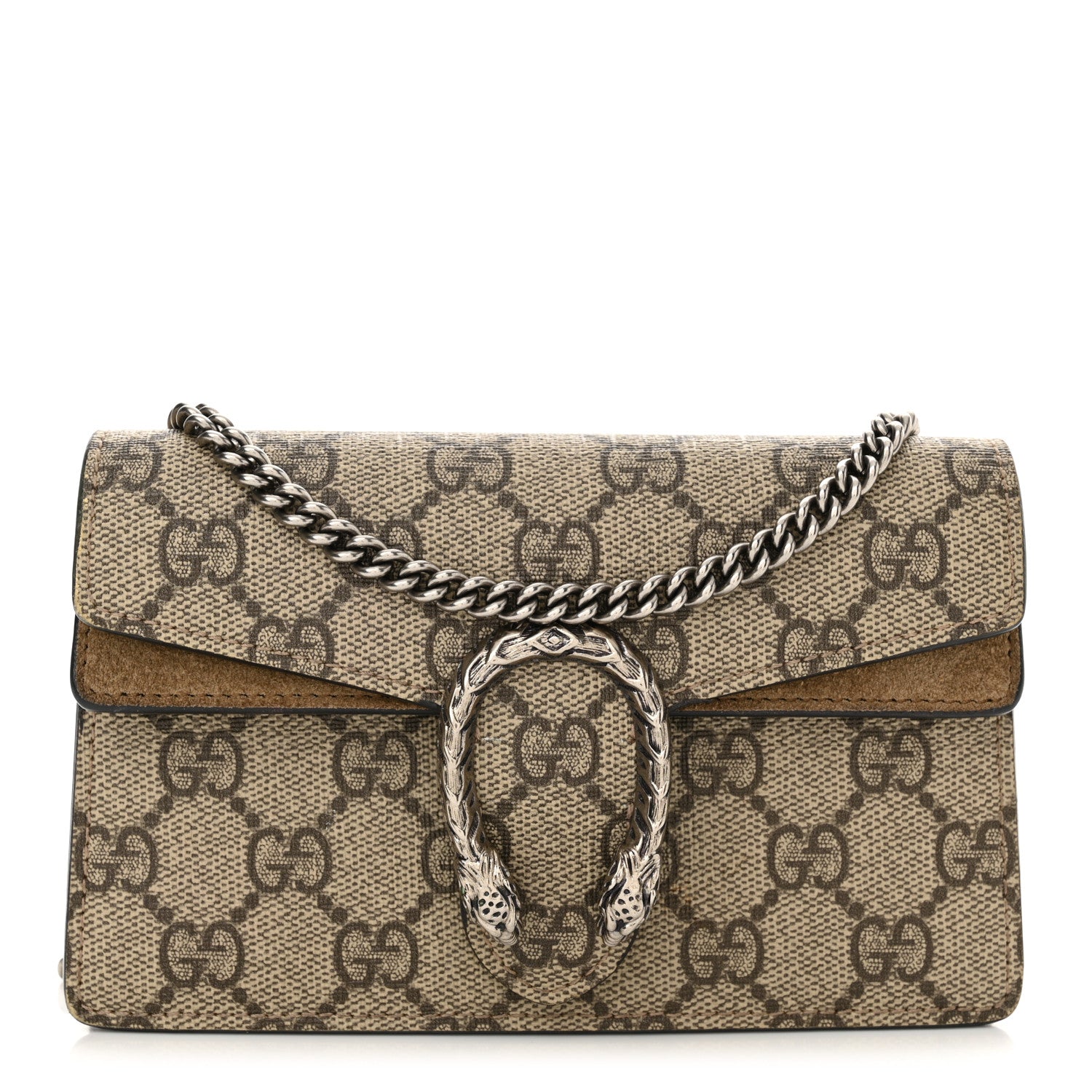 Gucci GG Supreme Monogram Super Mini Dionysus Shoulder Bag Taupe 1 of 12